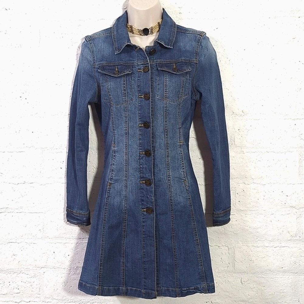 🔥Long Sleeve Denim Mini Dress🔥 - Picture 2 of 12